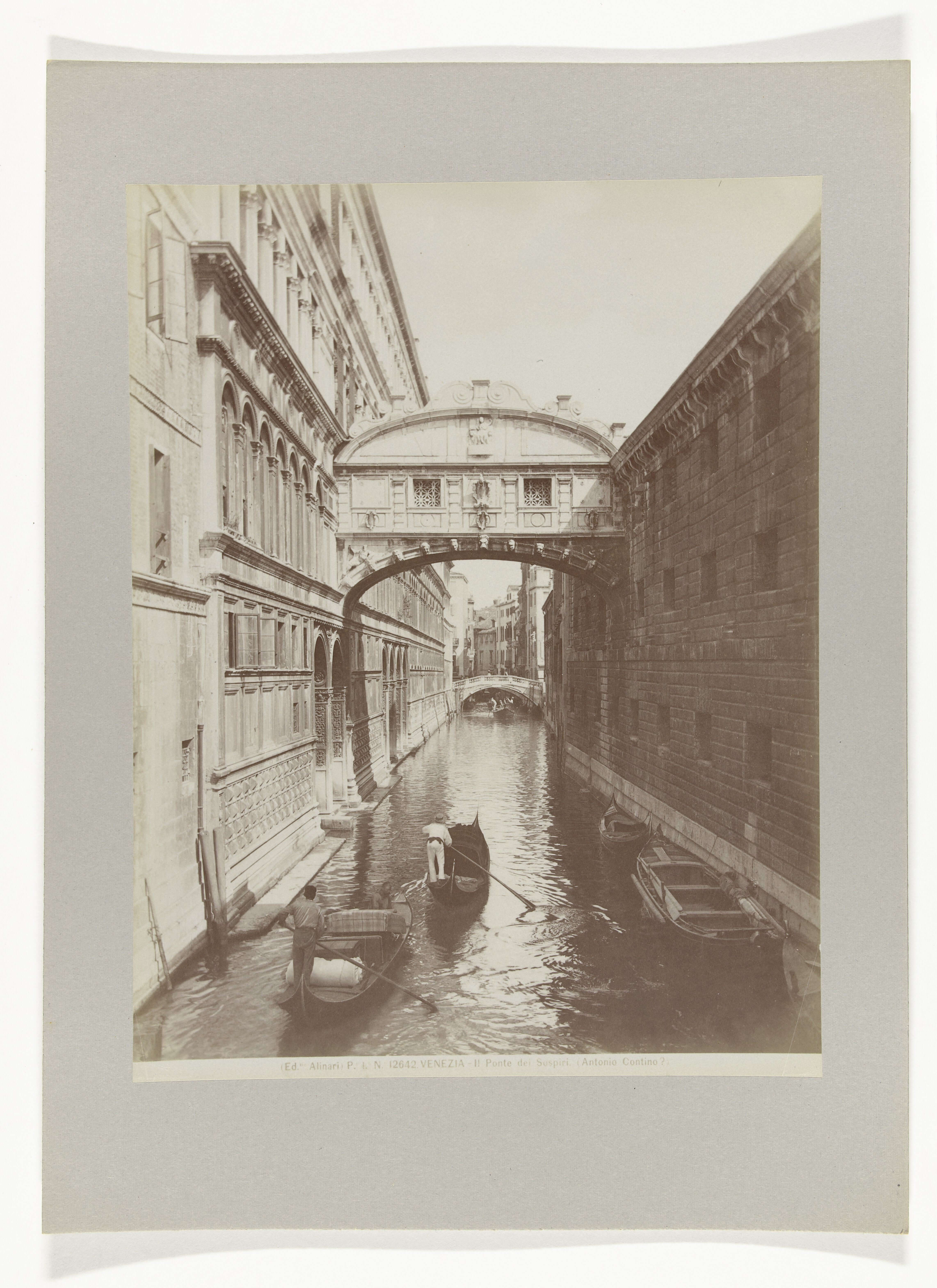 Ponte dei Sospiri, Venezia. Fonte: Fratelli Alinari, ca. 1880 - ca. 1895, Rijksmuseum Amsterdam. 
